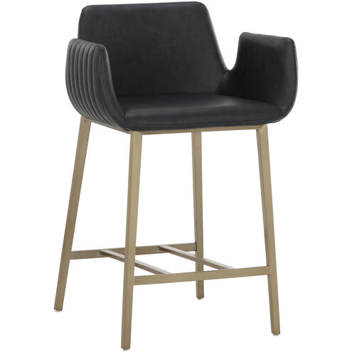 Lucano 36.5 inch Bravo Black Counter Stool